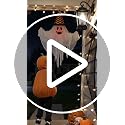 Halloween Ghost Animatronic Hanging Decoration with Sound & Lights - Creepy Ghost with Witch Hat - 20x27 Inch - Battery Operated - Spooky Outdoor Halloween Decor - Variation: Halloween Ghost