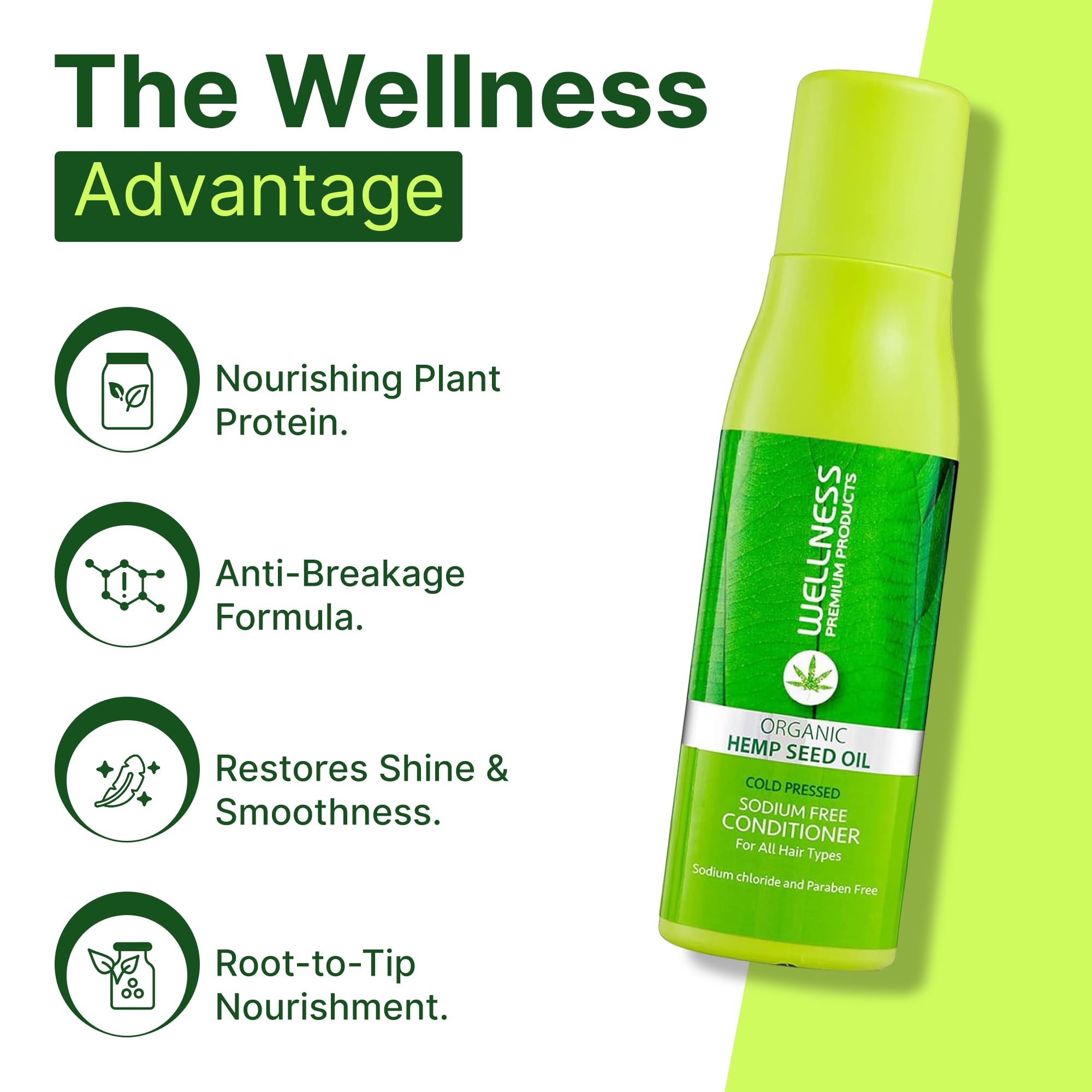 Wellness Premium Products - Intensive Conditioner - Organic Hemp Seed Oil (500ml/16.9oz)