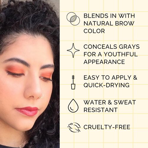 Elizabeth Mott Queen of the Fill Tinted Eyebrow Gel - Water-Resistant Brow Filler & Volumizer - Dark Medium Brown 4g
