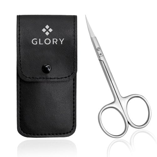 Glory Professional 4” Arrow Point Precision Scissors – Small Stainless Steel Beauty & Craft Shears for Cuticles, Nails, Eyebrows, Eyelashes, Nose & Ear Hair Grooming for Salon & Home Use