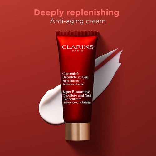 Clarins Super Restorative Décolleté & Neck Concentrate - Anti-Aging Cream for Mature Skin | Visibly Diminishes Chest Creases in 4 Weeks
