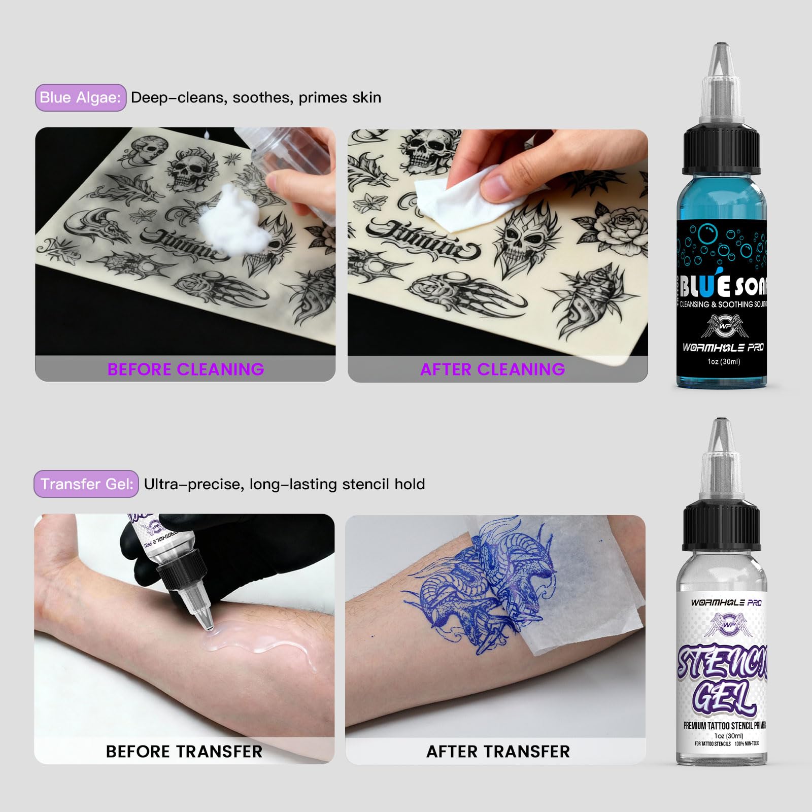 Wormhole Wireless Tattoo Gun Kit – Professional Rotary Tattoo Machine with Dual 1200mAh Batteries, Ergonomic Design, Tattoo Inks, Practice Skin, Needles & Complete Accessories for Beginners
