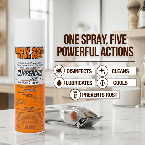 BARBICIDE Clippercide 5-in-1 Disinfectant Spray - Cleans, Lubricates, Cools & Prevents Rust | 15oz