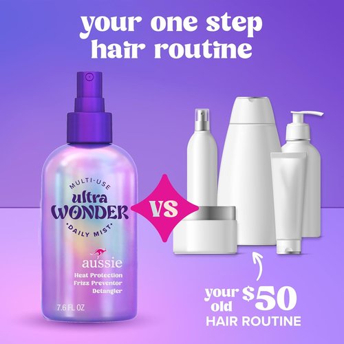 Aussie Ultra Wonder Daily Mist - Lightweight Multi-Use Detangler for All Hair Types | 7.6oz