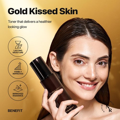 Nature Republic Ginseng Gold Silk Facial Toner, Hydrating Glow Toner, Niacinamide & Silk Amino Acid, Royal Jelly Extract, Korean Skin Care for All Skin Types 130 ml / 4.39 Fl. oz.