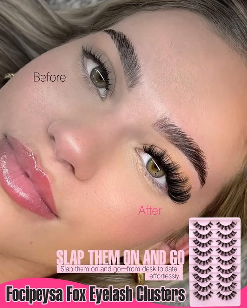 False Eyelashes that Look Like Extensions 16mm Lashes Strips with Clear Band Faux Mink Eyelashes Natural Look Fake Lashes Russian Strip Lashes for Clean Girl Makeup Strip 7 Pairs by Focipeysa