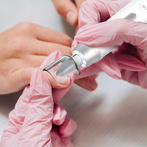 Electric Nail File Drill, Cordless 2000 mAh Rechargeable Nail Filer Electric, Portable Nail Dril Machine Drill for Nails Acrylic Manicure and Thick Toenails Buffer Grinder Care Professional (Silver)