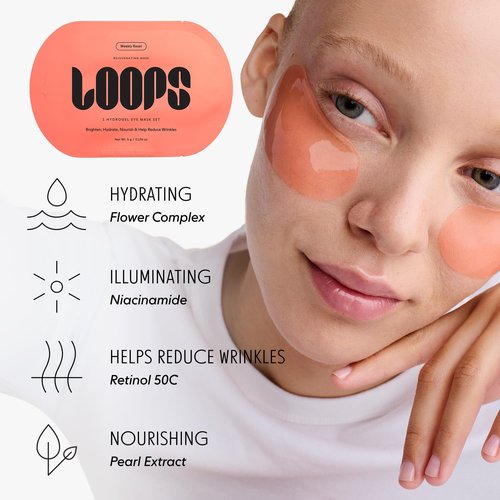 LOOPS WEEKLY RESET - Rejuvenating Hydrogel Eye Mask Kit - Hydrate, Nourish and Help Reduce Wrinkles for Refreshed Eyes - Reduces Signs of Puffiness For Resilient-Looking Skin - Under Eye Patches - 5pc