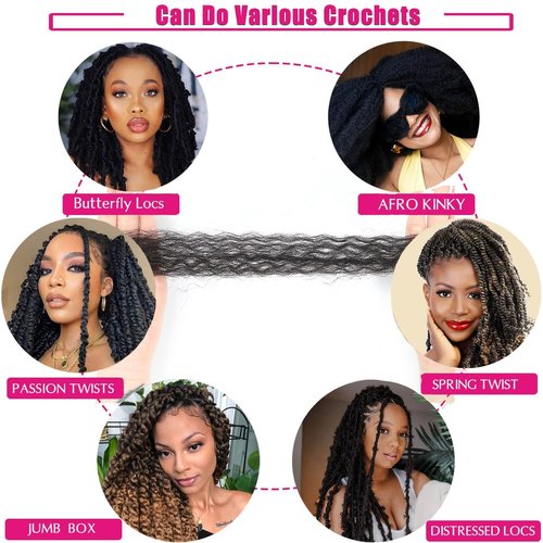 Afro Kinkys Bulk Human Hair -100% Real Human Hair for Mini Twist, Braiding, Loc Extensions & Crochet, 14 Inch 50g 4c Kinky Curly Hair Bundles, Natural Afro Bulk for Dreadlocks