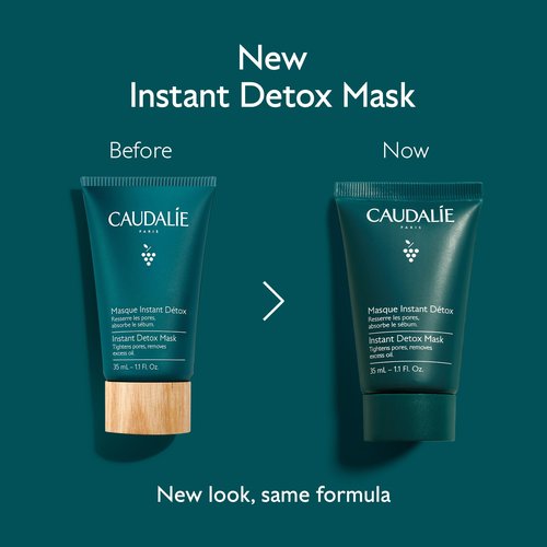 Caudalie Instant Detox Mask, Pore Minimizing Pink Clay Face Mask - 35 mL