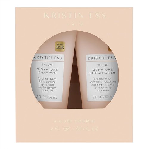 Kristin Ess Travel Size Salon Shampoo & Conditioner Set - Moisture, Softness & Shine | Sulfate-Free, Vegan & Color Safe