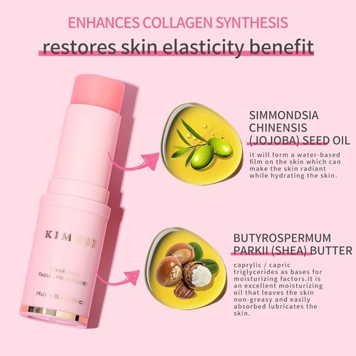 KIMUSE Hydrating Multi Balm Stick - All-in-One Lip Balm, Eye Cream & Neck Cream for Moisturizing Skin Care