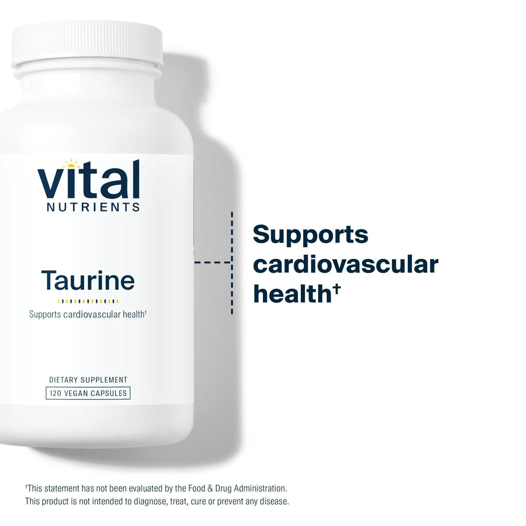 Vital Nutrients Taurine 1000mg - Vegan Amino Acid Detox Supplement - Taurine Supplement to Support Heart, Nerve, and Liver Health* - Gluten, Dairy, Soy Free - Non-GMO - 120 Capsules