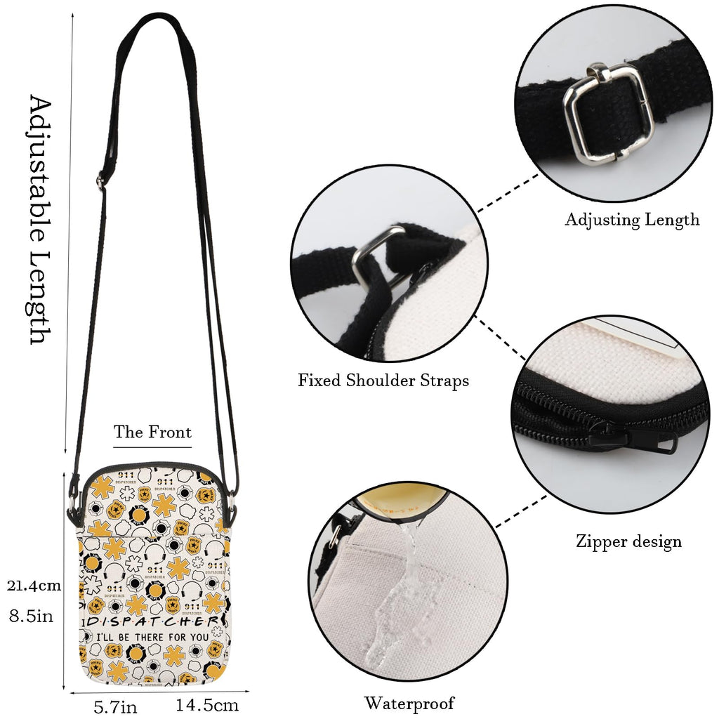 WCGXKO Dispatcher Gift Emergency Services Dispatcher Gift I'll Be There For You Zipper Crossbody Purses Bag Messenger Bag (DISPATCHER CR)