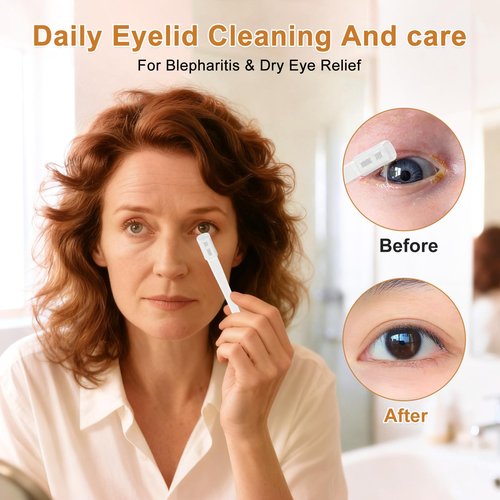 ASTONFOG Eyelid Brush with Soft Silicone for Sensitive Eyelids, Gentle Eyelid Margins Scrub Cleansing Brush for Blepharitis, Dry Eyes Relief, Oil, and Lid Scrub Device(5pcs)
