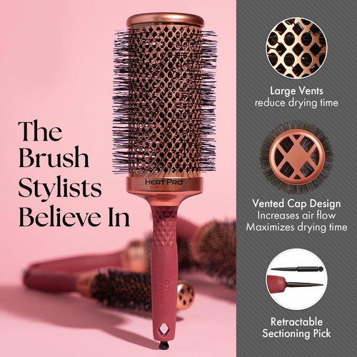 Olivia Garden HeatPro Speed XL - Extra-Long Thermal Round Hair Brush - Not Electrical - Professional Ceramic Blowout Brush for Normal to Thick Hair – 1 3/4”