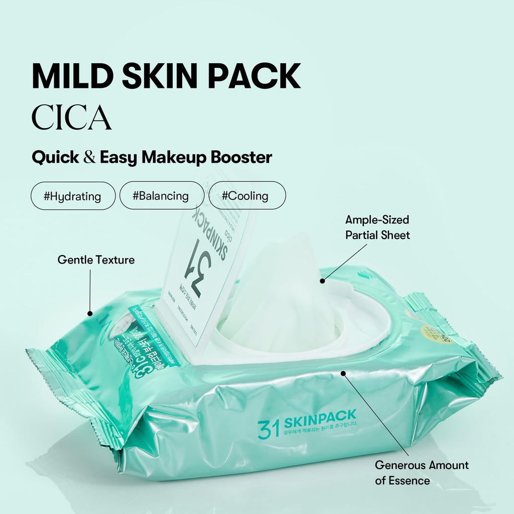 VT COSMETICS Mild Skin Pack (100 Sheets), Toner Pads with Centella Asiatica, Cooling & Hydrating, Gently Exfoliating, Calming & Soothing, Quick Makeup Prep, Korean Skincare (7.40 oz.)