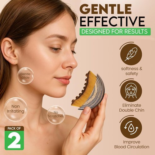 2PCS Lymphatic Contour Face Brush, Drainage Massager for Face & Neck, Chin Jawline Sculpting Tool, Ergonomic Design for Anti-Swelling & Fatigue Relief