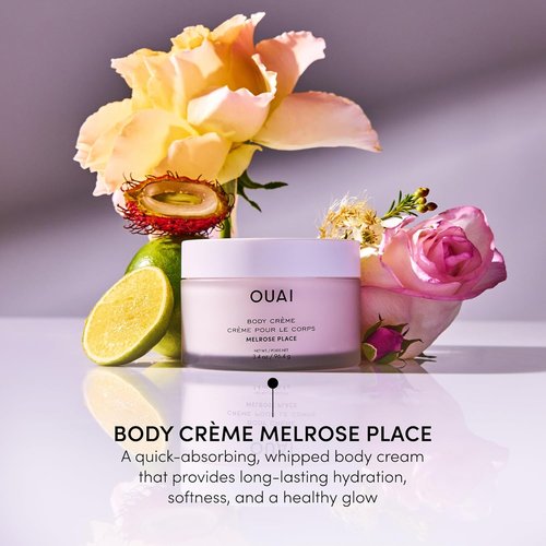 OUAI Body Cream - Hydrating Whipped Formula with Cupuaçu Butter & Coconut Oil | Travel Size (3.4 Oz)
