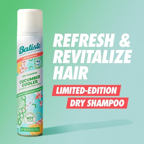 Batiste Dry Shampoo - Limited Edition Cucumber Cooler Scent | Refresh Hair & Absorb Oil, 3.81 Oz