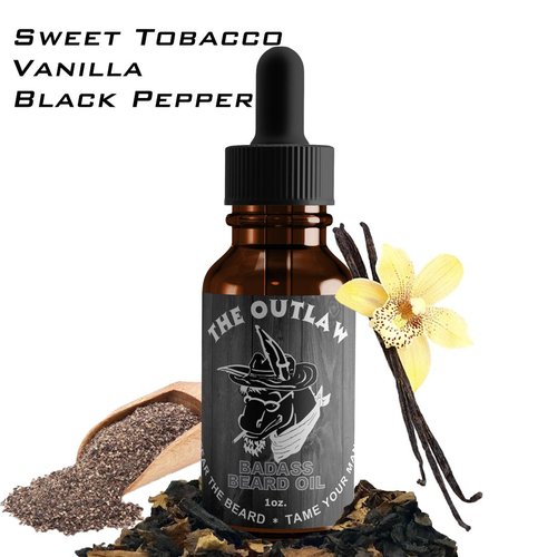 Badass Beard Care Beard Oil - The Outlaw Scent | All-Natural Formula for Soft, Healthy Beards - 1 oz