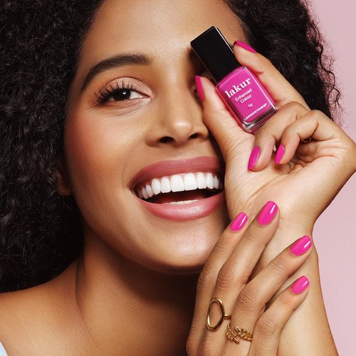 LONDONTOWN Mini Mani Kit - At Home Manicure Nail Care Set with Nail Hardener & Base Coat, Summer Fling lakur (Bright Pink Polish), High Gloss Top Coat, and Nourishing Cuticle Oil - .24fl oz