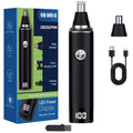 Ginity Ear & Nose Hair Trimmer with LED Display for Men Women,Painless USB Rechargeable Eyebrow & Facial & Nose Hair Trimmer Clipper,Professional IPX7 Waterproof Dual Edge Blades (Black)