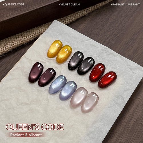 GAOY Cat Eye Gel Nail Polish Set with Magnet, 6 Colors Gold Red Black Glitter Gel Holography, Long Lasting for Nail Art at Home & Salon Manicure