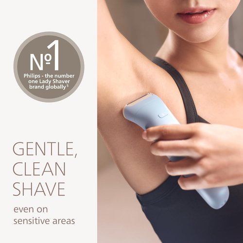 Philips Lady Shaver Series 6000 - Cordless Wet & Dry Electric Shaver | 3-Blade System for Legs & Body, 80 Min Runtime