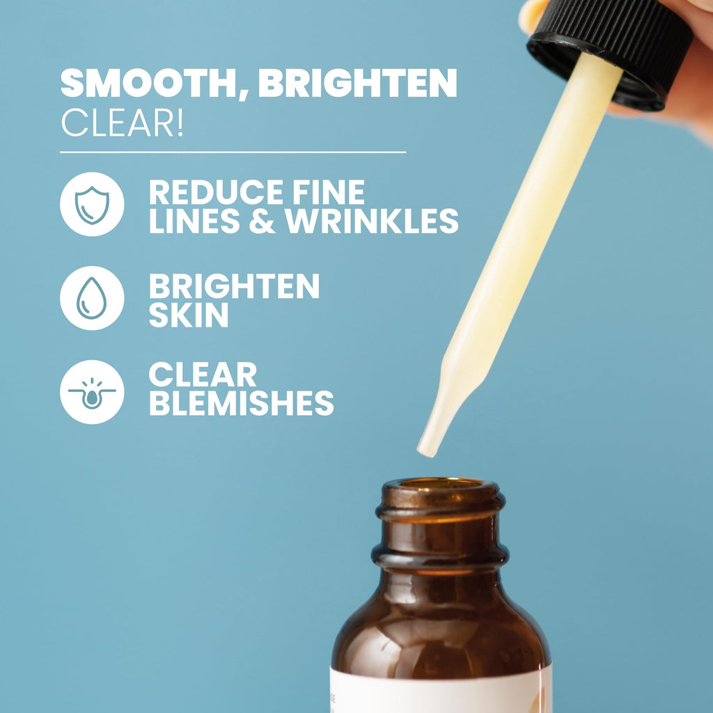 Vitamin C Serum for Face with Retinol & Salicylic Acid – Skin Clearing Acne Spot Treatment with Niacinamide, Hyaluronic Acid, MSM – Anti-Aging Facial Serum for Dark Spots and Blemishes