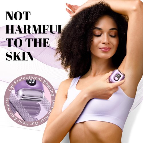 Fangaci Cordless Electric Shaver for Women: Mini Electric Razors with LED Display - Rechargeable Bikini Trimmer - IPX7 Waterproof Wet Dry Face Razor for Body Pubic Leg Valentine's Day Gifts