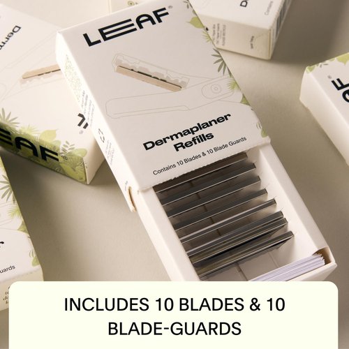 Leaf Shave | Leaf Dermaplaner Refills - 10-Count Replacement Blades & 10-Count Replacement Blade-Guards