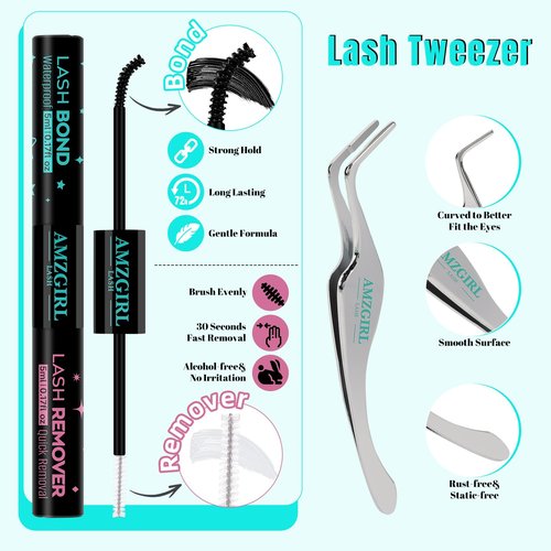 Lash Extension Kit 200PCS Lash Clusters Mix Eyelash Extension Kit with Waterproof Lash Bond and Remover,Individual Lashes with Lash Tweezers for Beginners at Home(30D,D-Mix9-16mm)