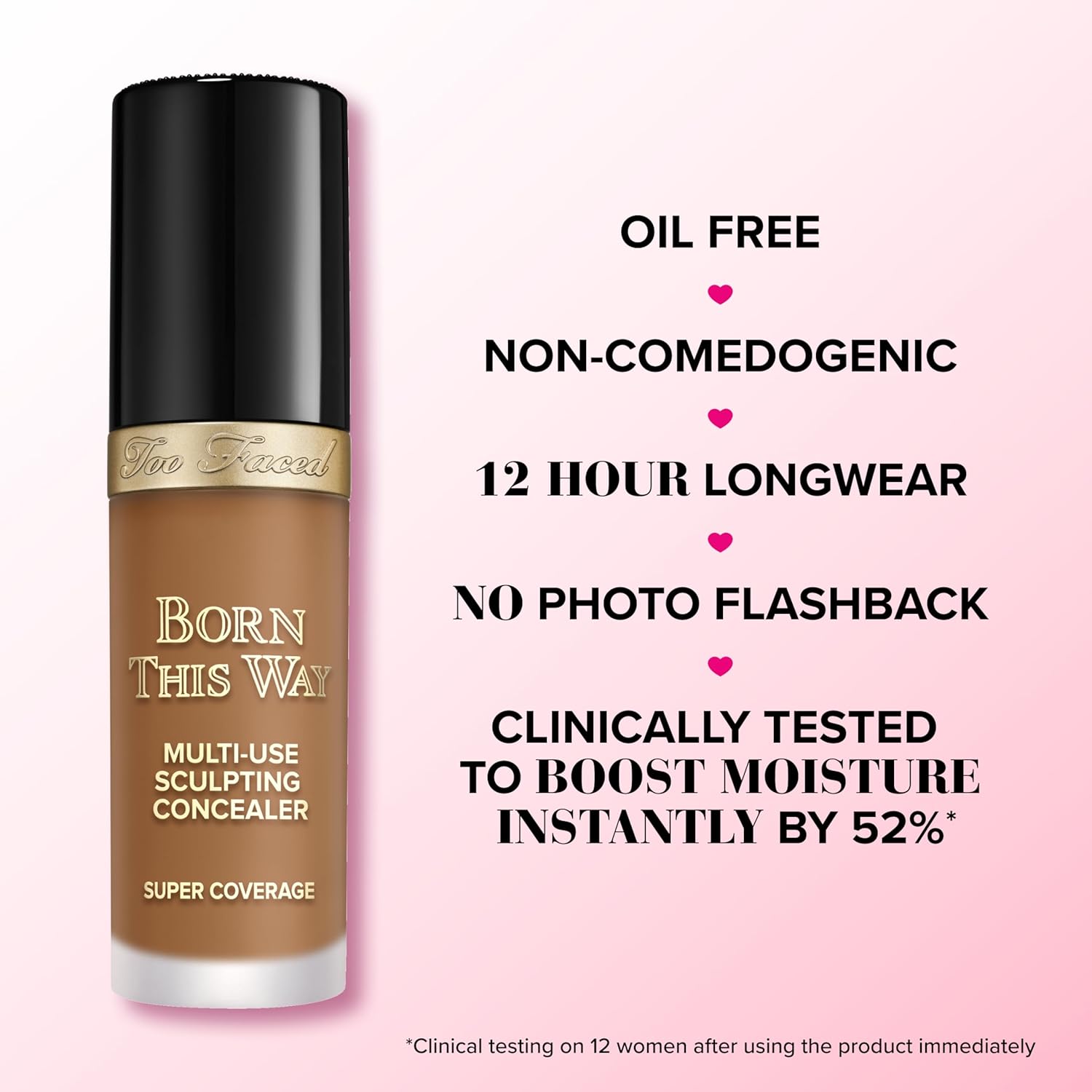 Too Faced Born This Way Concealer - Full Coverage, Non-Comedogenic & Long Lasting | Infused with Hyaluronic Acid & Coconut Water
