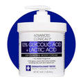 Advanced Clinicals 10% Glycolic Acid Exfoliating Lotion - Moisturizing Cream with Hyaluronic Acid | 16 Oz for Smooth, Even Skin Texture