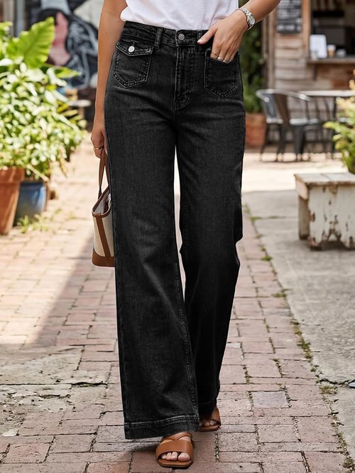 Cicy Bell Wide Leg Jeans - Casual High-Waisted Denim Pants with Pockets | Summer Baggy Style