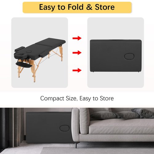 FDW Massage Bed Portable Massage Table 24 inch Wide Lash Bed 2 Folding Height Adjustable Spa Tables Foldable with Non-Woven Bag for Spa Footmassage Facial CareSpa Tattoo