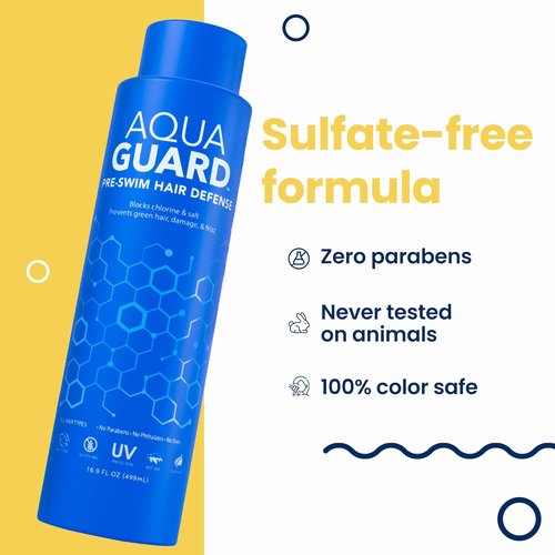 AQUA GUARD Pre-Swim Hair Defense - Prevent Chlorine Damage & Soften Hair | Family Size 16.9 oz