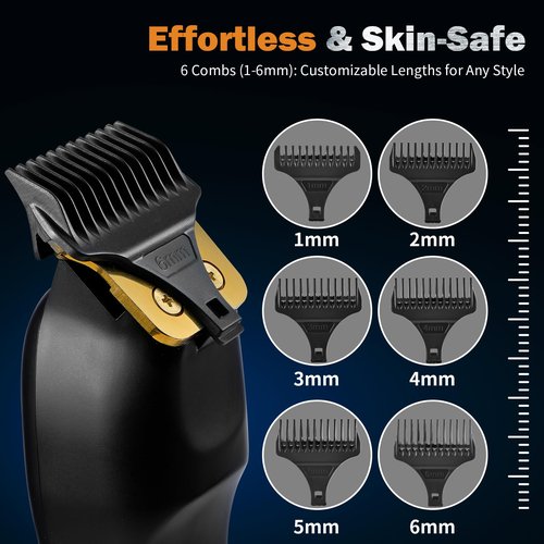 Elehomyou Beard Trimmer for Men - Rechargeable Men's Hair Clippers & Razor, Cordless Hair Trimmer for Face, Neck, Groin & Manscaping, Ideal Gift for Men, Black