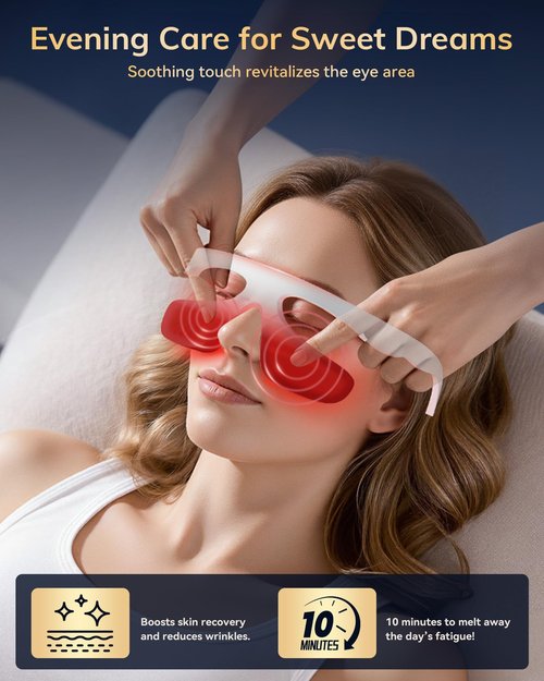 Under Eye Red Light Therapy Device, Red Light 630±10nm Therapy Glasses for Eyes, Red Light Eye Mask for The Treatment of Eye Bags,Dark Circles,Puffiness periorbital for Treating -Blown