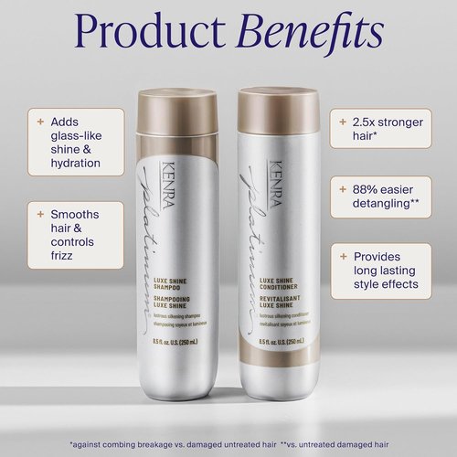 Kenra Platinum Luxe Shine Conditioner - Smoothing Formula for Frizzy Hair | Sulfate-Free & Color Safe