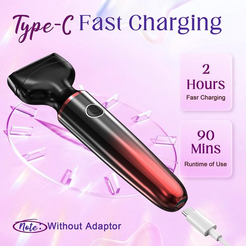 Electric Razors for Women, 3 in 1 Womens Electric Leg Shaver Cordless Painless Facial Hair Removal for Arms, Underarms, Eyebrows Bikini Trimmer, Portable and Safe Wet and Dry Use Women Shaver