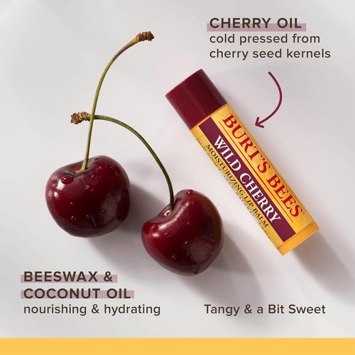 Burt’s Bees Wild Cherry Lip Balm - Nourishing Hydration in 0.15 Ounce Tube