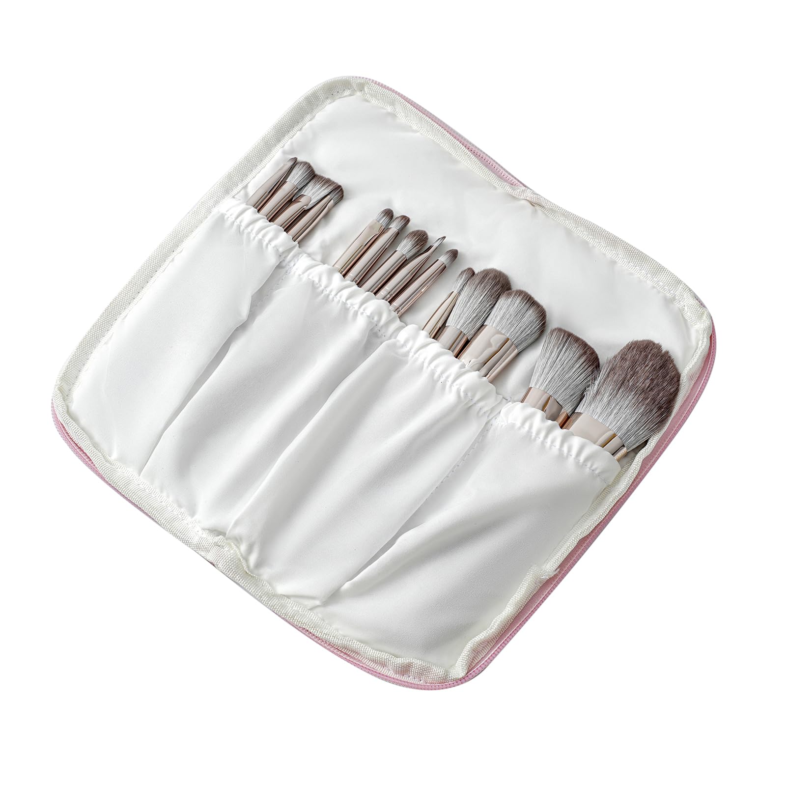 WHHJM Cute Floral Bag for Makeup Brushes - Ideal for Travel & Daily Use Makeup Brushes Pouch for Women (Red Floral)