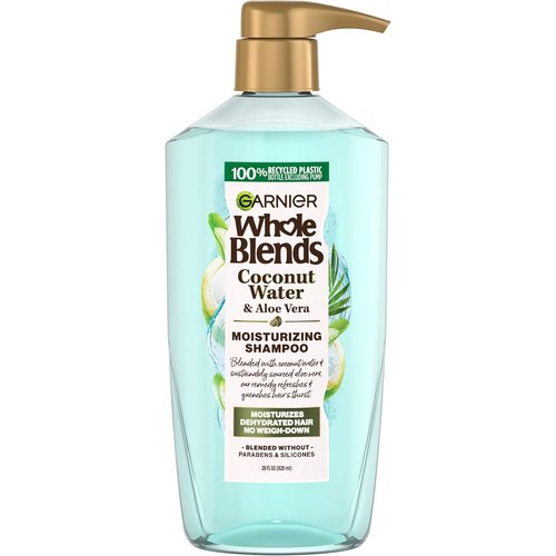 Garnier Whole Blends Coconut Water & Aloe Vera Shampoo - Refreshing Formula for Normal Hair, 28 Fl Oz