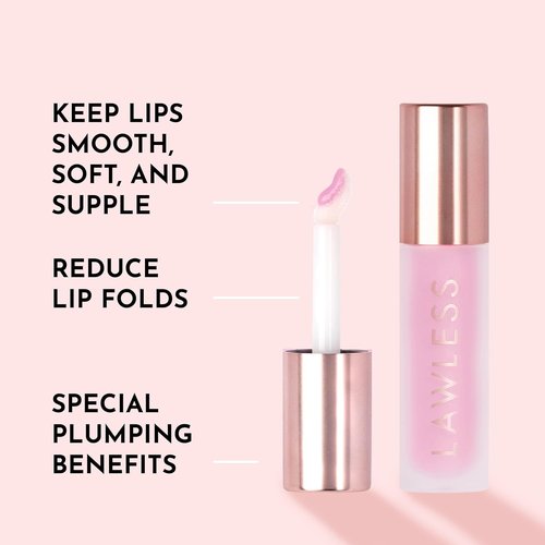 Lawless Forget The Filler Lip Plumping Gloss - Strawberry Milkshake | Volumizing & Hydrating Formula, 0.11 oz