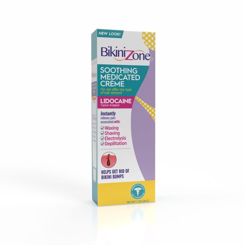 Bikini Zone Medicated After Shave Crème with Soothing Lidocaine, 1 Oz, 1 Pack
