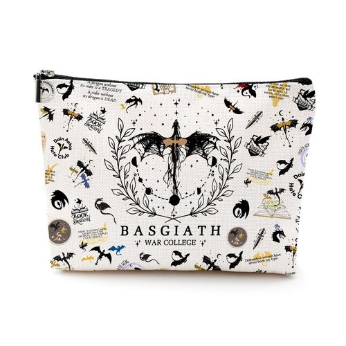 LONGXIN Fourth Wing Merch Makeup Bag Cosmetic Bag Gifts for Rider Fans Fourth Wing Book Lovers Bookworm Librarian Bookish Merchandise