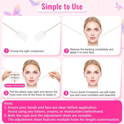 Face Lift Tape Invisible with String – 60 PCS Neck Tape Lifting Invisible for Instant Lifting Eye Brow Wrinkles, Ultra-Thin Facial Lifter, Facelift Stickers for Special Events & Makeup-Friendly Use