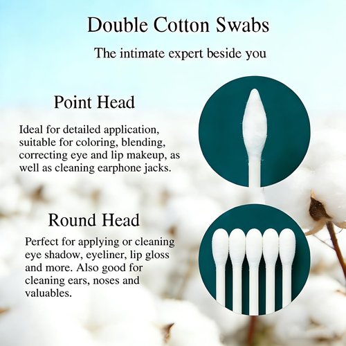 1000 Pack Cotton Swabs, Individually Wrapped Cotton Swab, Individually Wrapped Double Tipped Paper Sticks for Ear, Make-up(4pcs per Bag,1000 Bags,Round+Pointed Shape)